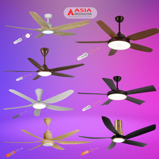 Quạt Trần Đèn, Quạt Trần Asia 5 Cánh Nhựa ABS, Động Cơ DC Công Nghệ Mới Tiết Kiệm Điện, Điều Khiển Từ Xa, BH 24 Tháng
