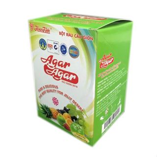 Hộp 10 gói bột rau câu giòn agar Hoàng Yến, hàng mới chuẩn chính hãng 100%