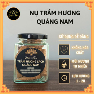 Nụ trầm hương sạch Quảng Nam - Trầm nụ xông nhà ban thờ ban thần tài, hộp tem đen Diệu Tâm