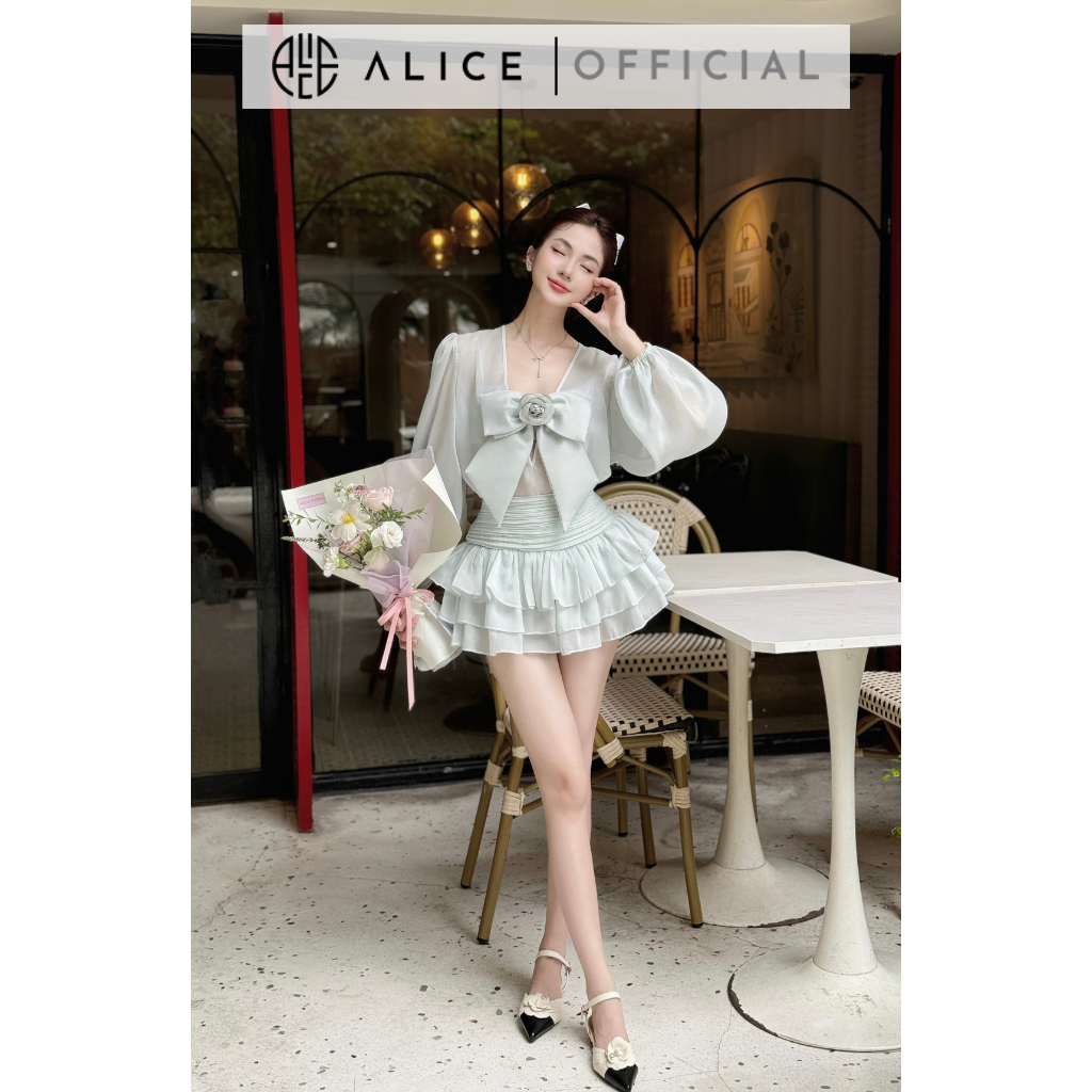 Set Váy Tiểu Thư Kèm Áo Và Chân Váy Chiết Li Eo ALICE Chất Liệu Cao Cấp, Phong Cách Điệu Đà S707