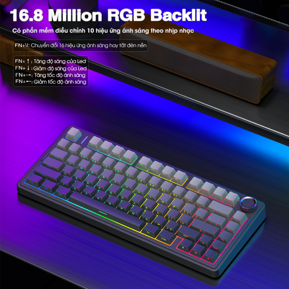 Bàn Phím Cơ 3 Mode AULA F75 Polar Mạch Xuôi Hotswap Kết Nối Không Dây Núm Vặn Đa Năng Chơi game | BigBuy360 - bigbuy360.vn
