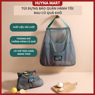 Túi lưới đựng bảo quản hành tỏi ớt rau củ treo tường Huyna Mart TD68