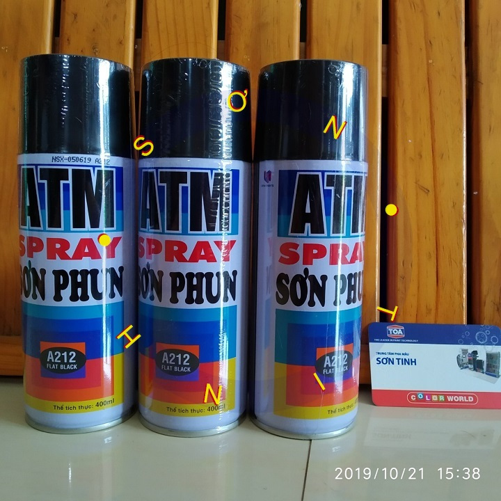 SƠN XỊT MÀU ĐEN MỜ FLAT BLACK A212 (ATM hoặc WIN) 1 chai
