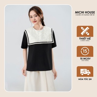 Áo Kiểu Michi House Vải Tuytsi Tay Ngắn Dáng Suông A73