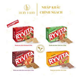 Bánh Mì Giòn Ryvita Đủ Vị / Ryvita Original/ Ryvita Ngũ Cốc/ Ryvita Lúa Mạch Đen/ Ryvita Hạt Mè - 250g Nhập Khẩu Châu Âu