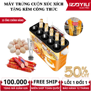 Máy làm trứng cuộn xúc xích công nghiệp 10 ống chính hãng