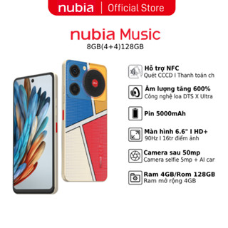 Điện thoại Nubia Music NFC 8(4+4)/128GB | 6.6" HD+ 90Hz | 2 Jack tai nghe - Bảo hành 18 tháng