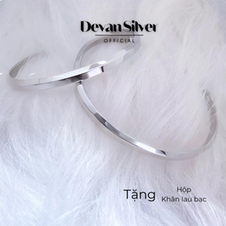 Vòng tay đôi cuff, lắc tay đôi cuff nam nữ chất liệu bạc thật (giá 1 chiếc), vòng tay đôi Devan
