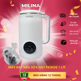 Máy làm sữa hạt Peskoe 1 lít - 8 chế độ nấu - công nghệ Đức - an toàn tiết kiệm điện, tốt cho sức khoẻ