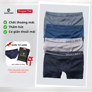 Hộp 4 Quần Lót Nam Đùi Boxer Santino Co Giãn 4 Chiều Thoải Mái Thoáng Khí Kháng Khuẩn S924