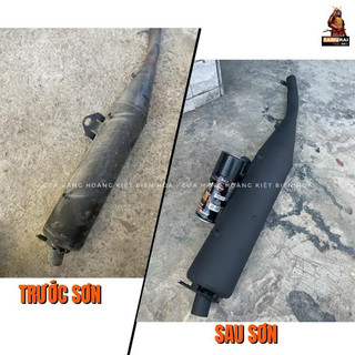 Sơn Xịt Pô Xe Chịu Nhiệt SAMURAI H2 Màu Đen Nhám, H1 Màu Bạc
