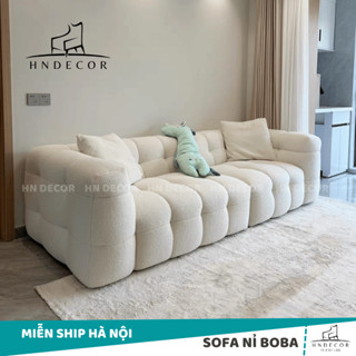 [FREESHIP HN] Ghế sofa da Boba cao cấp H20B1 khung gỗ chắc chắn, nỉ lông cừu chất liệu theo yêu cầu