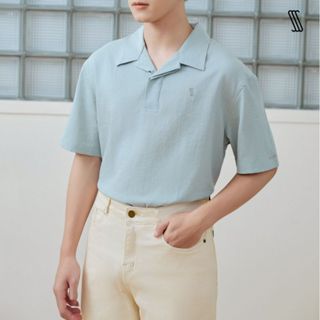 Áo sơ mi nam tay ngắn nam SSSTUTTER sơ mi cổ cuban cúc nẹp không cài SHINE SHIRT SHORT
