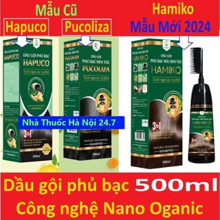 Dầu gội phủ bạc Hapuco Pucoliza Hamiko 500ml - phủ nhuộm 3 màu Nâu hạt dẻ, Nâu đen & Đen