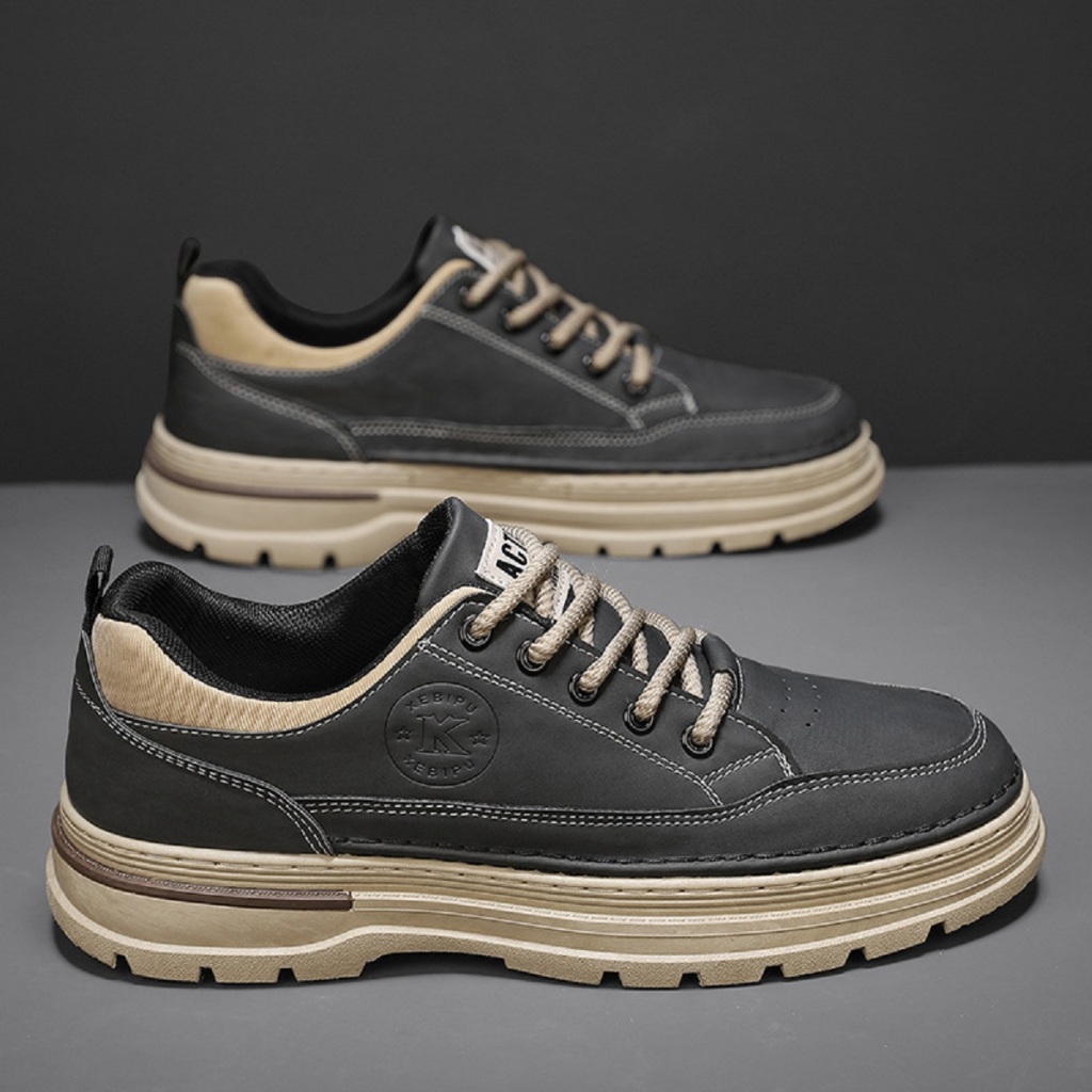 Giày nam - Giày sneaker da PU 3 màu, họa tiết thời trang, trẻ trung X26