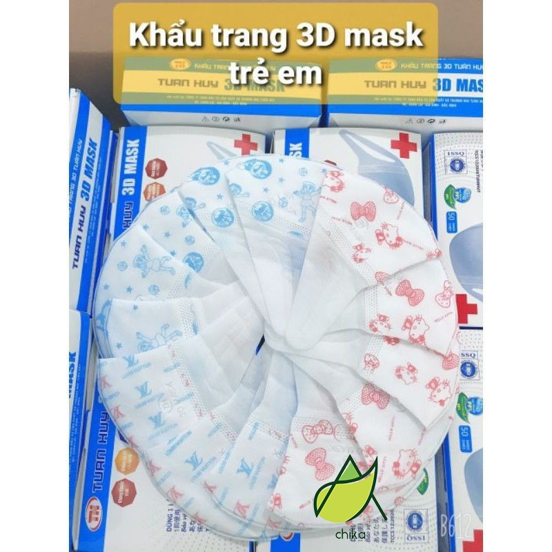Hộp 50 chiếc khẩu trang 3D mask trẻ em (3D mask cho bé) - Chika