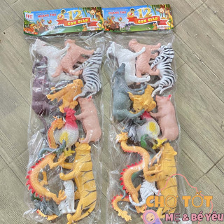  Bộ đồ chơi mô hình động vật 12 con giáp bằng nhựa Việt Nam an toàn cho bé HT7521 