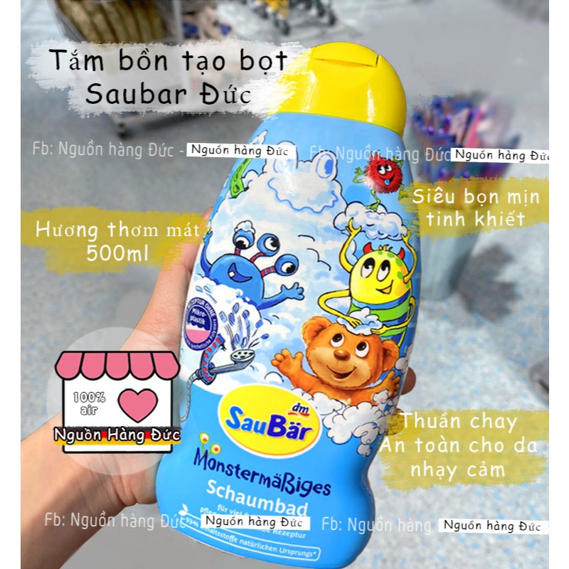 Sữa tắm tạo bọt trẻ em Nội địa Đức - tắm bồn tạo bọt Isana Saubar siêu bọt cho bé