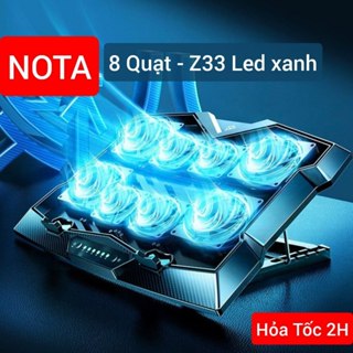 Đế tản nhiệt gaming Cooler RGB Z8 cho LAPTOP MACBook máy tính bảng có đèn LED viền RGB 8 Quạt Mát Nhanh Chạy Êm