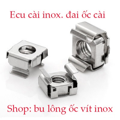 Ecu cài inox 304 M4 - M10, đai ốc cài inox combo 10 cái