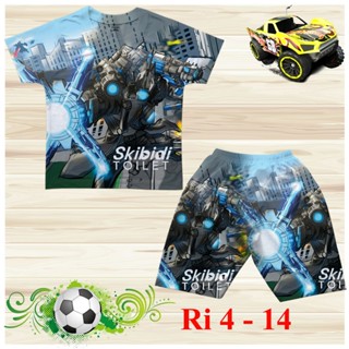 [ĐẶT THEO YÊU CẦU] Đồ bộ cho bé trai hình Titan TV Skibidi Toilet Camera Man từ 10-75kg chất thun lạnh thái mềm mát