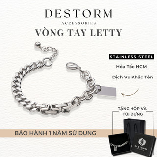 Vòng Tay Titan Đôi Destorm Letty Bracelet Cho Nam Nữ, Vòng Tay Thép Không Gỉ Khắc Tên Theo Yêu Cầu, Có Hộp Và Túi Đựng