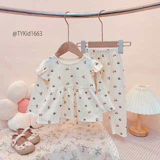  Quần áo trẻ em Đồ bộ bé gái thun mềm dáng cánh tiên vải co giãn thoải mái cho bé 8-22kg S1663 | Tiểu Yến KID 