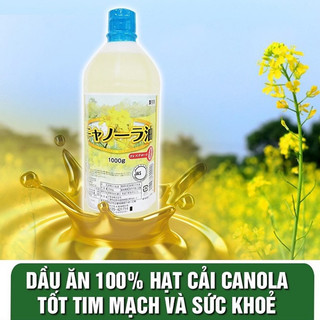 chai dầu ăn hạt cải 1L Canola Nhật Bản bun mart