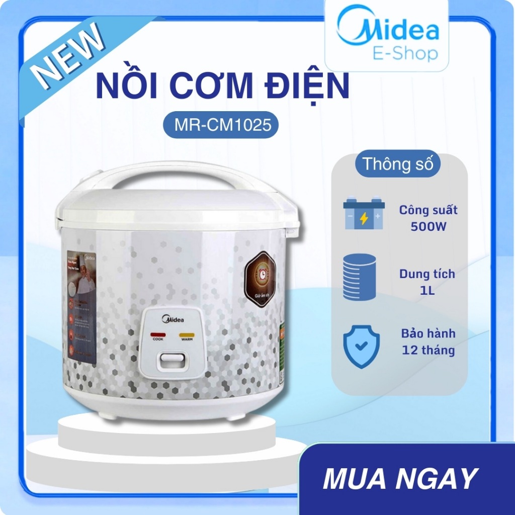 Nồi Cơm Điện Midea MR-CM1025 (Công suất 400W, Dung Tích 1.0L)