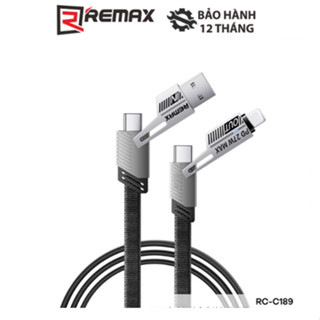 Cáp Sạc Nhanh Đa Năng Remax RC-C189 USB + Type C To Type C + L PD 65W Dài 1m2
