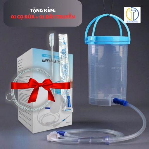 Bộ Bình truyền thải độc Ca truyền thải độc đại tràng Coffee Enema 1,2L có nắp đậy, Xô truyền Quốc Tế