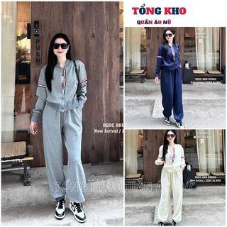 Set bộ thể thao viền màu cài cúc siêu phẩm vải nỉ sịn đẹp, viền dây màu nổi bật - TONGKHO