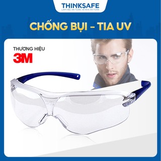 Kính bảo hộ 3M V34 / SF401AF chống bụi, kính chống tia UV, mờ sương, màu trắng, Kính đi đường bảo vệ mắt chính hãng