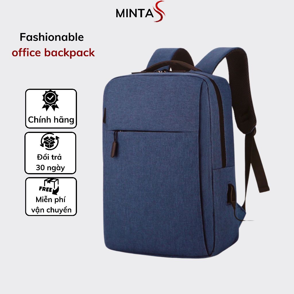 ( Giá Mở Bán ) Balo Công Sở Cao Cấp Chống Sốc Chống Trầy MINTAS Bag, Tặng cổng sạc USB 337