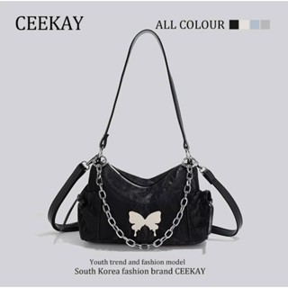 Túi Xách Ceekay Chính Hãng - Túi Đeo Chéo Da Mềm Phối Logo Cánh Bướm Đúc Nguyên Khối Cao Cấp Năng Động Nữ Tính