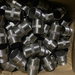 Nối hai đầu ren ngoài inox