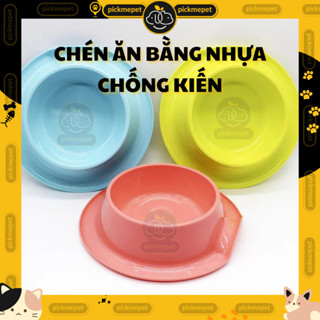  Chén Đơn Bát Ăn Chống Kiến cho Chó Mèo Hình Tròn Nhiều Màu 