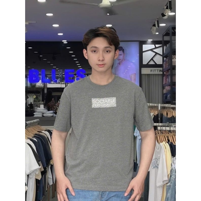 #The Blues - Áo Thun Nam 24118 Mới Xám #BLUE EXCHANGE#.
