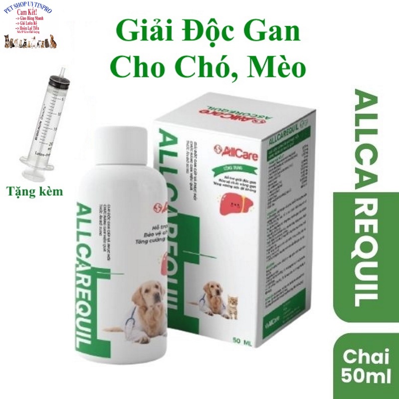 CHAI GIẢI ĐỘC GAN CẤP VÀ PHỤC HỒI CHỨC NĂNG GAN HIỆU QUẢ CHO CHÓ MÈO PET THÚ CƯNG Allcarequil Chai 50ml Bảo vệ gan