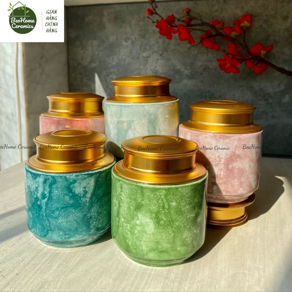 Hộp Đựng Trà Bình Trà Hũ Đựng Trà Hộp Trà Gốm Sứ Bát Tràng Hũ Đựng Trà Caffe các Loại Hạt