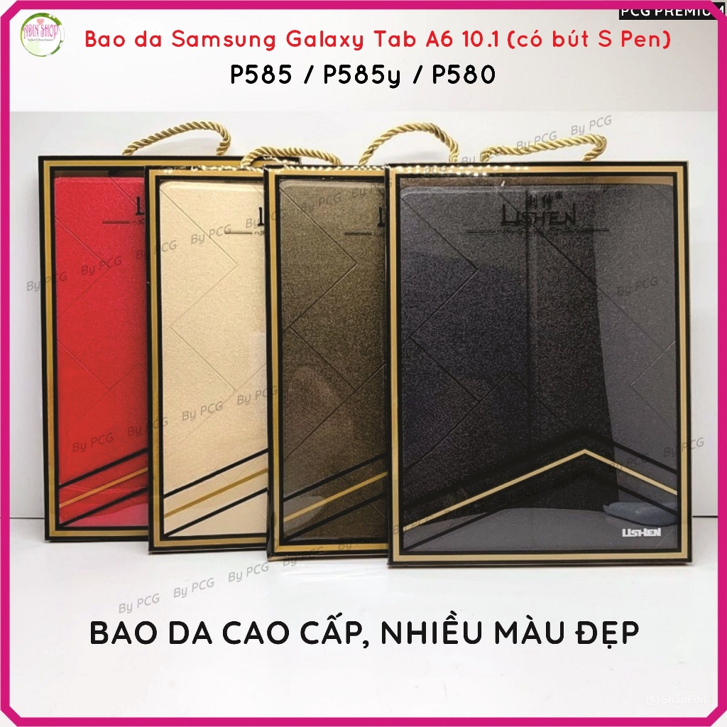 Bao da Samsung Galaxy Tab A6 10.1 (có bút S Pen) mã P585 P585y P580 Listen bền đẹp, bảo vệ máy, chốn