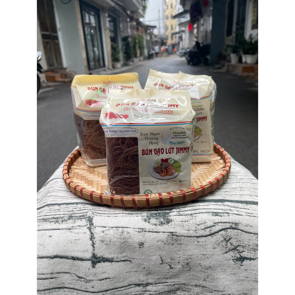 Tiết kiệm hơn - combo 3 gói BÚN KHÔ GẠO LỨT JIMMY BÚN THỰC DƯỠNG ĂN KIÊNG , TÚI 250GR, date mới