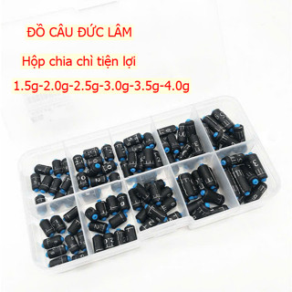 Hộp 30-50-100 viên chì in vạch tiện lợi thích hợp nhiều mô hình câu chuyên làm trục câu Đài - Đồ câu Đức Lâm - Bắt Cá, F