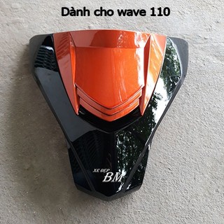 mặt nạ 2 tầng đen cam wave 110