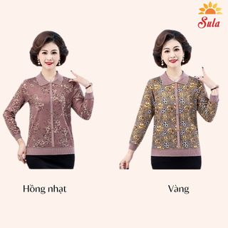 Áo len cho mẹ, cho bà, áo len trung niên SULA, len dệt kim