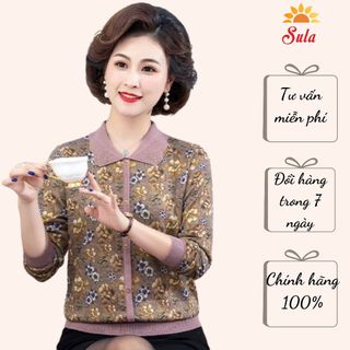 Áo len cho mẹ, cho bà, áo len trung niên SULA, len dệt kim