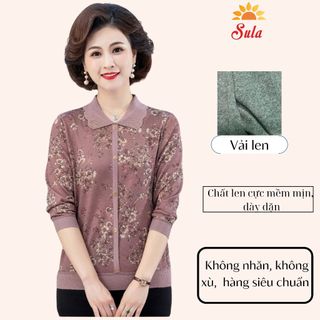 Áo len cho mẹ, cho bà, áo len trung niên SULA, len dệt kim