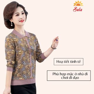 Áo len cho mẹ, cho bà, áo len trung niên SULA, len dệt kim