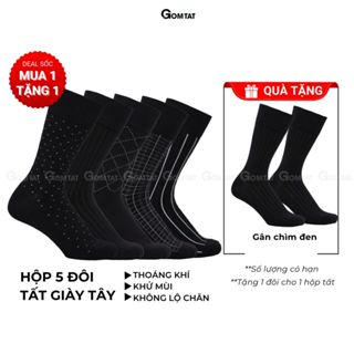 Hộp 5 đôi tất nam công sở GOMTAT mẫu MIX11, vớ đi giày tây nam chất liệu cotton cao cấp - GOM-MIX11-CB5