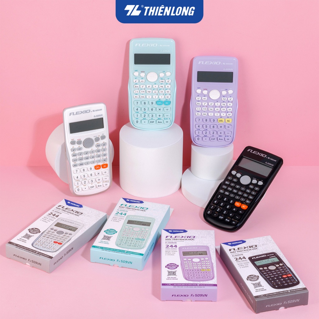 Máy tính cầm tay học sinh Thiên Long Flexio Fx509VN 244 tính năng - chính hãng